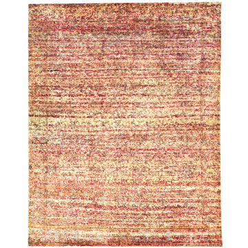 Transitional Silk Orange Handknotted Rug