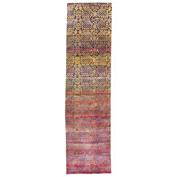Transitional Silk Pink Handknotted Rug