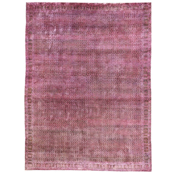 Transitional Silk Pink Handknotted Rug
