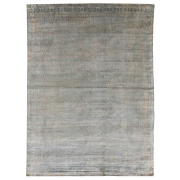 Transitional Silk Grey Handknotted Rug