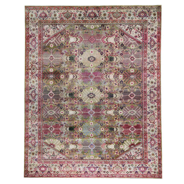 Transitional Silk Pink Handknotted Rug