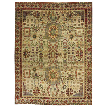 Transitional Wool Beige Handknotted Rug
