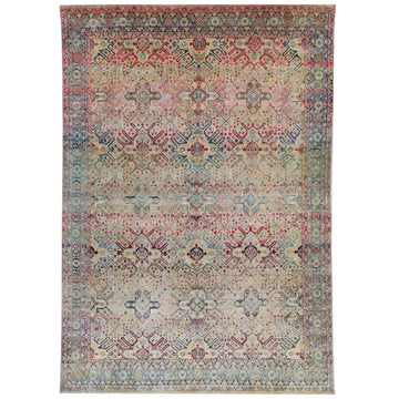 Transitional Silk Beige Handknotted Rug
