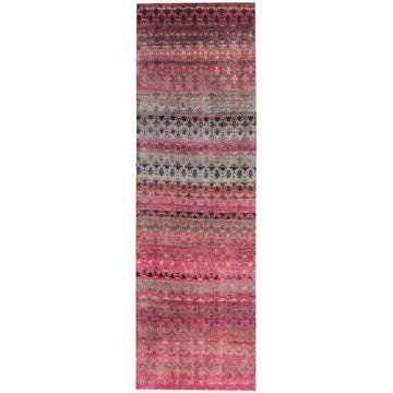 Transitional Silk Pink Handknotted Rug