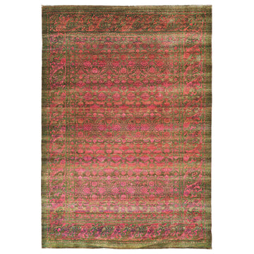 Transitional Silk & Wool Pink Handknotted Rug