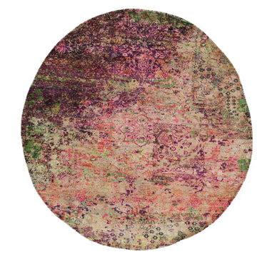 Transitional Silk Pink Handknotted Rug