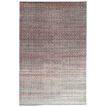 Transitional Silk Purple Handknotted Rug