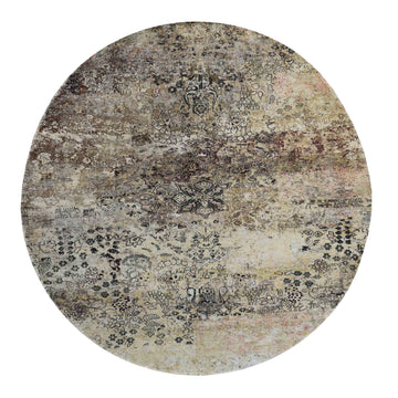 Transitional Silk Grey Handknotted Rug