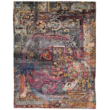 Transitional Silk Grey Handknotted Rug