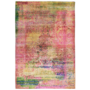 Transitional Silk Pink Handknotted Rug