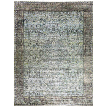 Transitional Silk Grey Handknotted Rug