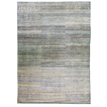 Transitional Silk Grey Handknotted Rug