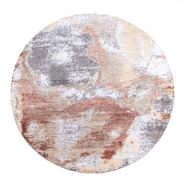 Modern Wool & Silk Grey Handknotted Rug