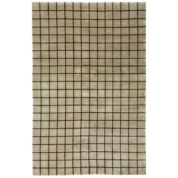 Modern Wool Beige Handknotted Rug