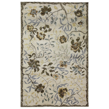 Modern Wool Cream Handknotted Rug