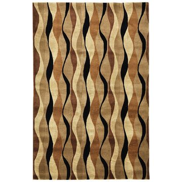 Modern Wool Beige Handknotted Rug