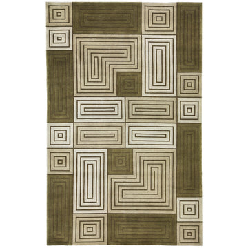 Modern Wool Beige Handknotted Rug