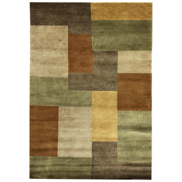 Modern Wool Green Handknotted Rug