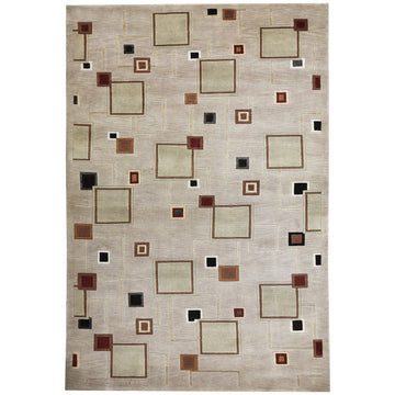 Modern Wool Beige Handknotted Rug