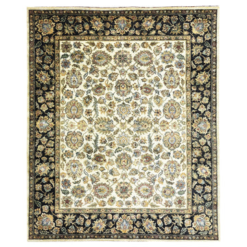 Transitional Wool White Handknotted Rug