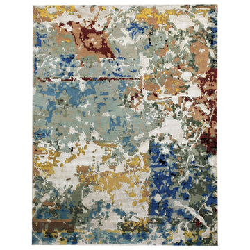 Modern Wool Grey Handknotted Rug