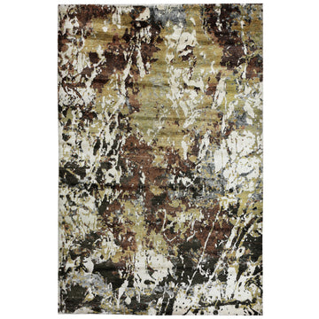 Modern Wool Brown Handknotted Rug