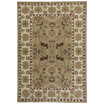 Transitional Wool White Handknotted Rug