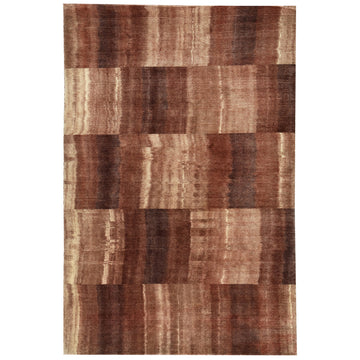 Modern Wool Brown Handknotted Rug