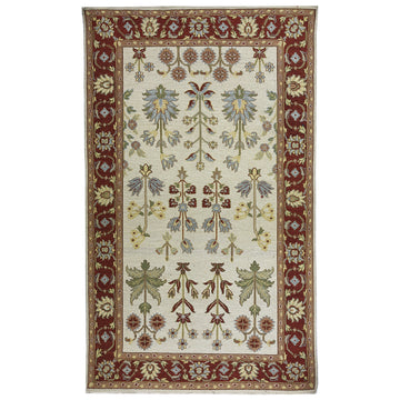 Transitional Wool White Handknotted Rug