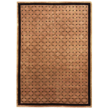 Modern Wool orange Handknotted Rug