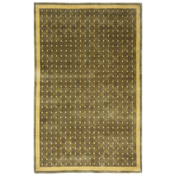 Modern Wool Green Handknotted Rug