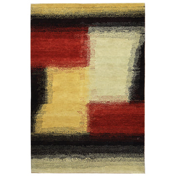 Modern Wool Cream Handknotted Rug