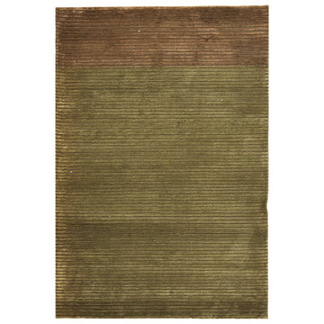 Modern Wool Green Handknotted Rug