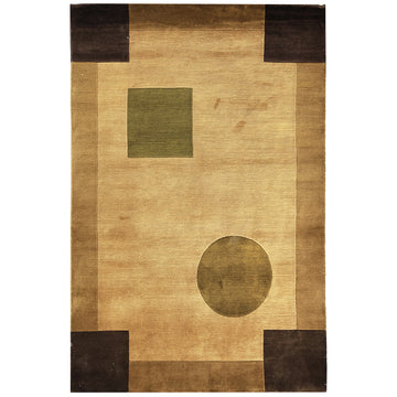 Modern Wool cream Handknotted Rug