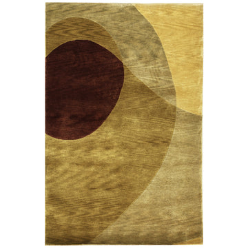 Modern Wool Cream Handknotted Rug