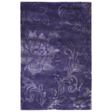 Modern Wool Purple Handknotted Rug