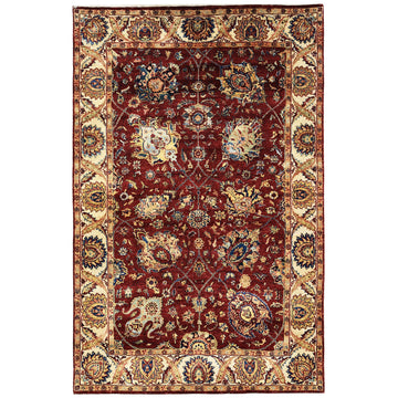 Traditional Wool Red Handknotted Rug