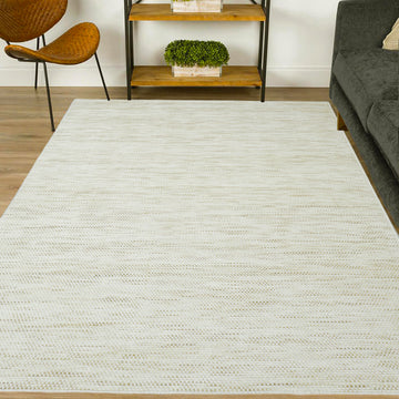 Neptune Hand Woven Wool & Viscose Rug - Ivory