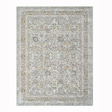 Pastel Modern Beige Aqua Power Loom Rug