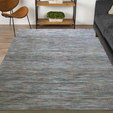 Noir Hand Woven Wool & Viscose Rug - Silver