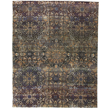 Traditional Wool Grey Handknotted Rug