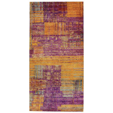 Modern Silk Yellow Handknotted Rug