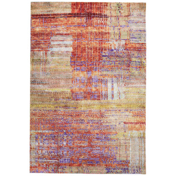 Modern Silk Beige Handknotted Rug