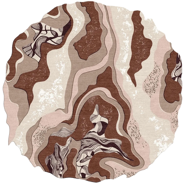 Elysian Flow Hand Tufted Brown Rug