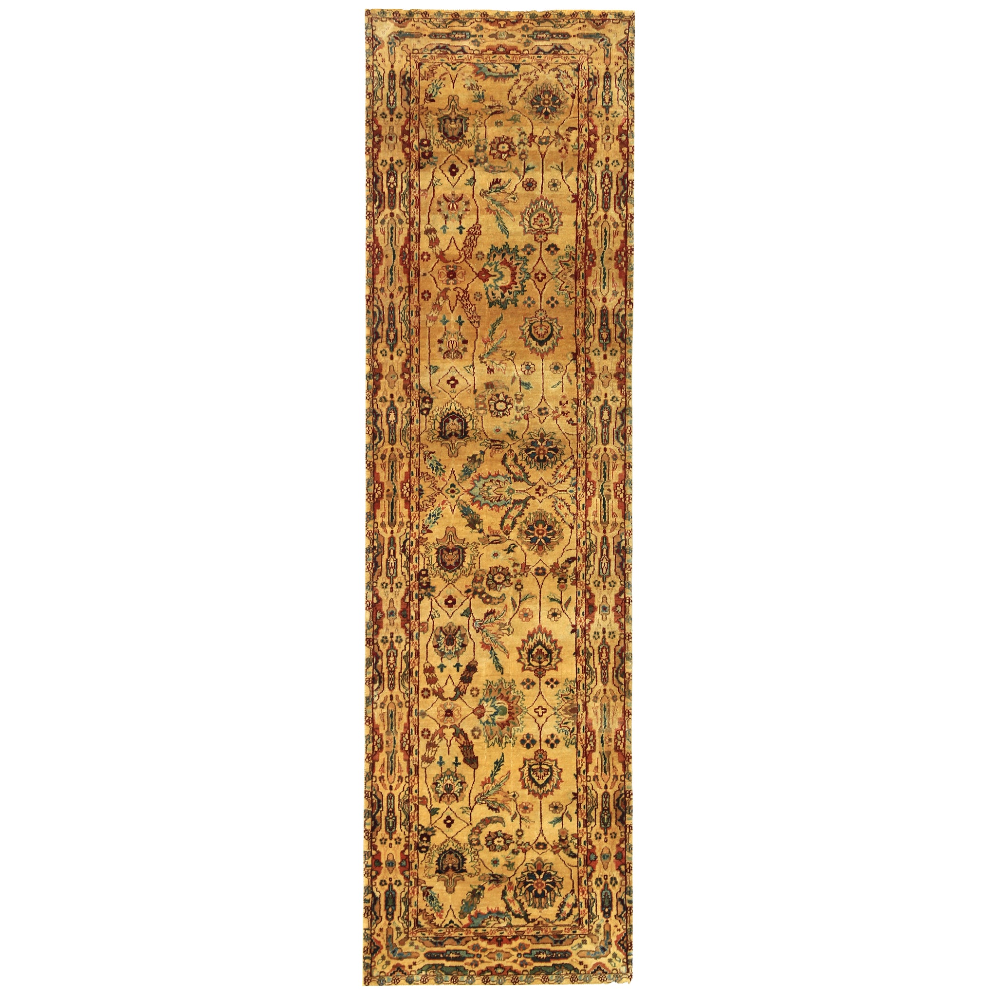 Traditional Wool Gold Handknotted Rug