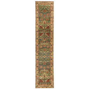 Traditional Wool Green Handknotted Rug