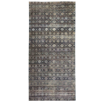 Transtional Silk Grey Handknotted Rug