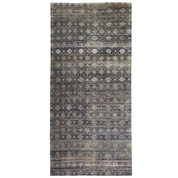 Transtional Silk Grey Handknotted Rug