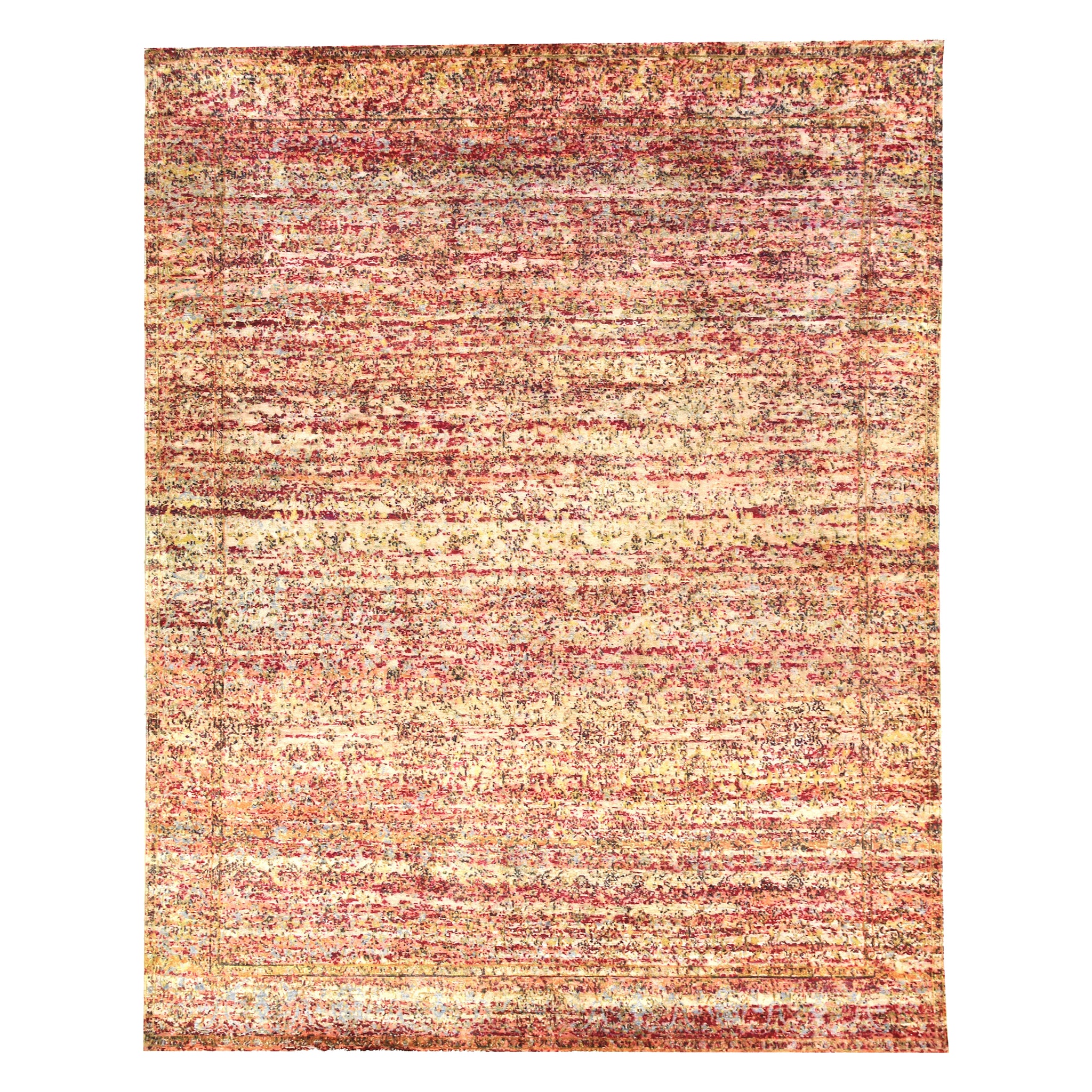 Transitional Silk Orange Handknotted Rug