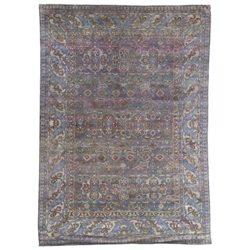 Transitional Silk Grey Handknotted Rug